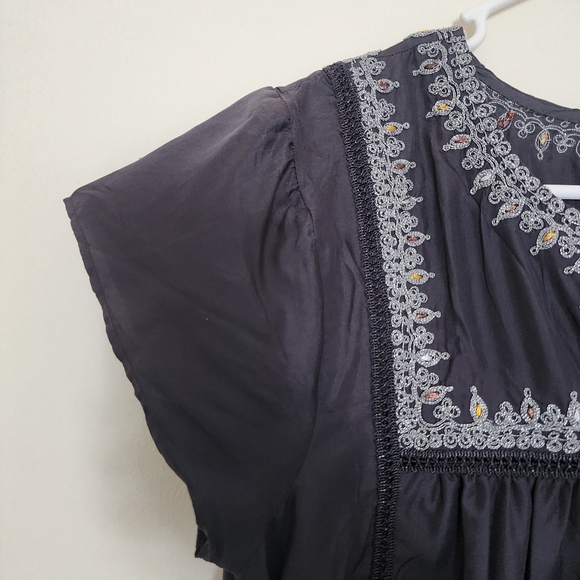 Calypso Silk Embossed Mini Dress Size Small - Picture 4 of 10